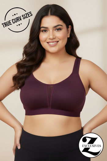 Buy Zivame True Curv Single Layered Non Wired Full Coverage Minimiser Bra - Dark Purple